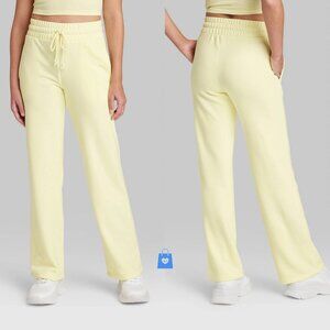 Small - Womens High-Rise Wide Leg French Terry Sweatpants - Wild Fable - Yellow